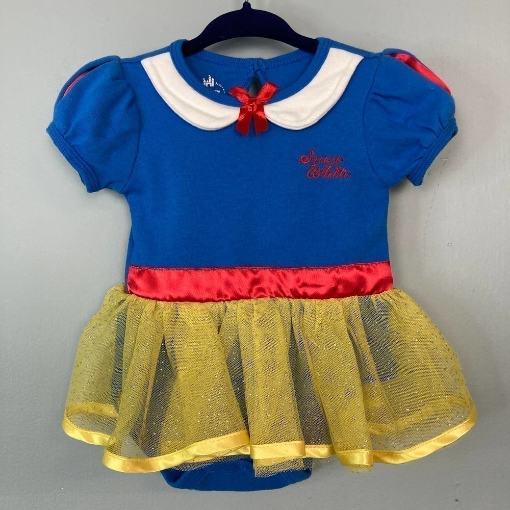 DISNEY Baby Snow White Costume Tutu Dress One Piece Bodysuit Baby Size 3 mos